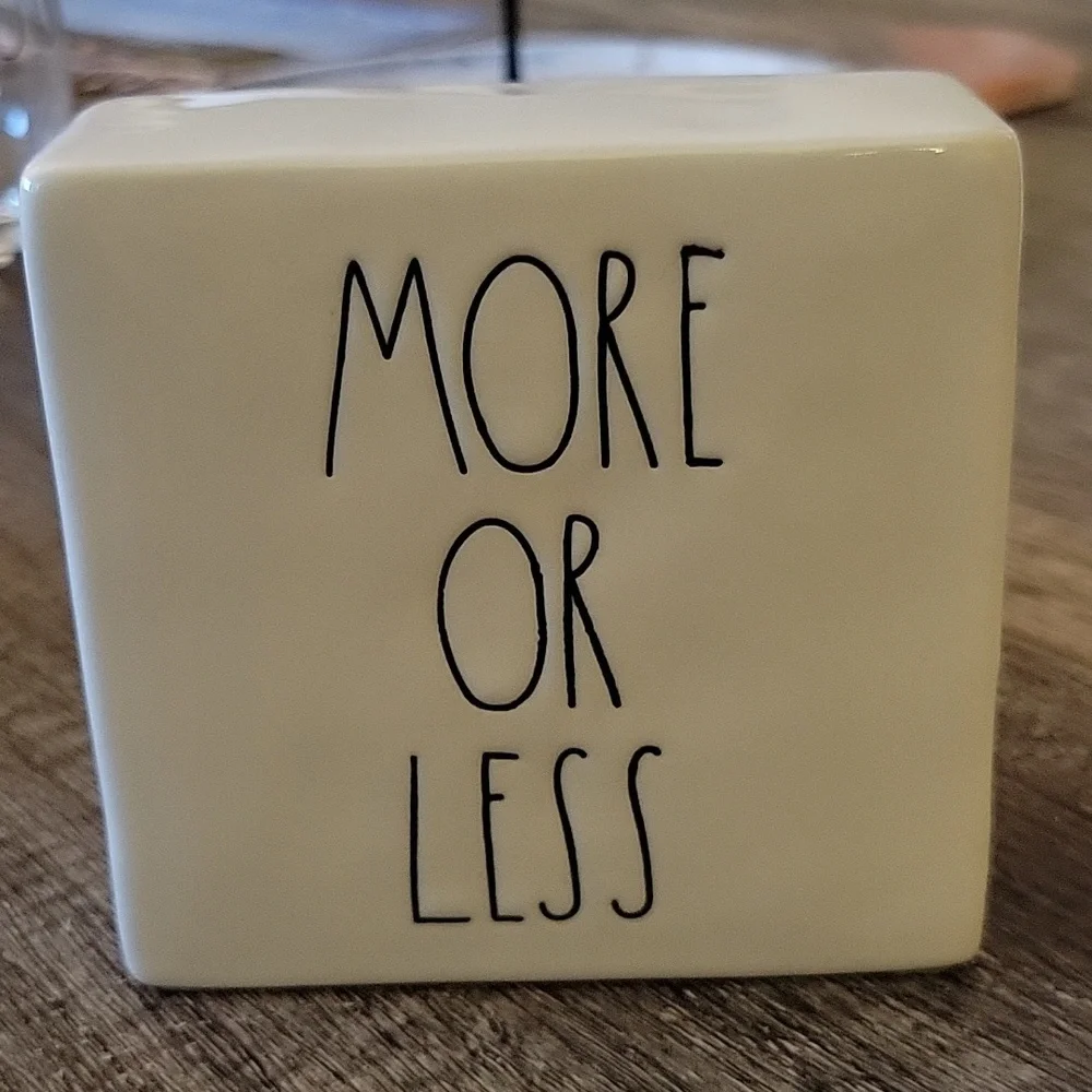 Less is More/More or Less Rae Dunn Blocl - Picture 3 of 5